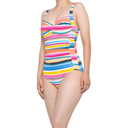 Nip Tuck Swim Joanne Poolside Stripes One-Piece Swimsuit in Multi Stripe