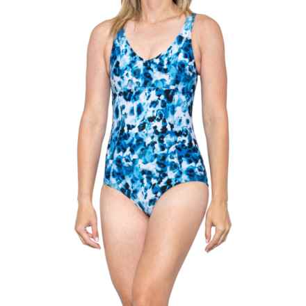 Nip Tuck Swim Leona Bengal Chlorine-Resistant One-Piece Swimsuit in Blue
