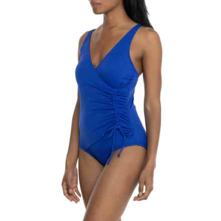 NIPTUCK Amanda Tau Texture One-Piece Swimsuit in Cobalt Blue