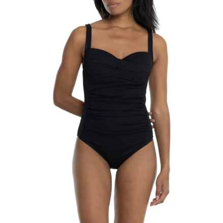 NIPTUCK Joanne Lambda Textured One-Piece Swimsuit in Black