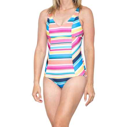 NIPTUCK Joanne Poolside Stripes Chlorine-Resistant One-Piece Swimsuit (For Women) in Multi