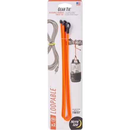 Nite Ize Gear Tie Loopable Rubber Twist Tie - 18”, Pair in Blaze Orange