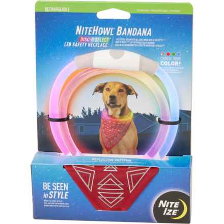 Nite Ize NiteHowl Bandana LED Safety Necklace - Rechargeable, Disc-O Select in Red
