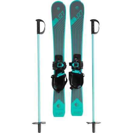 NorEast Outdoors Junior Ski Set - 69 cm (For Boys and Girls) in Teal