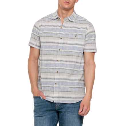North River Horizontal Crosshatch Shirt - Short Sleeve in Indigo
