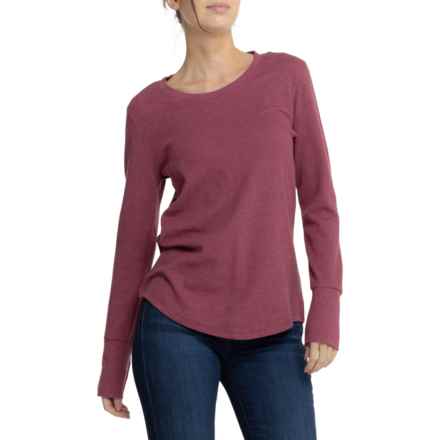 North River Mini Waffle Button Cuff Shirt - Long Sleeve in Maroon