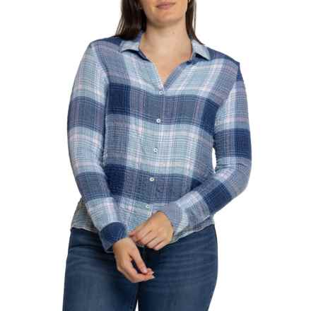 North River Missie’s Woven Crinkle Shirt - Long Sleeve in Riverside