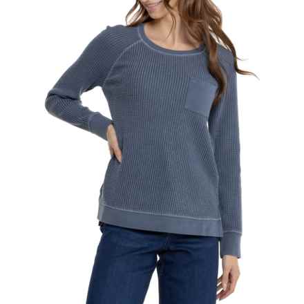 North River Pigment Waffle-Knit Tunic Shirt - Long Sleeve in Nvblz