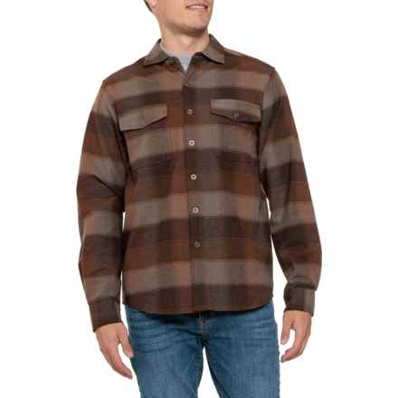 North River Plaid Moleskin Shirt Jacket in Dark Patina