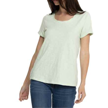 North River Slub Jersey Twisted Scoop Neck Shirt - Short Sleeve in Cameo Green