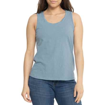 North River Slub Jersey Twisted Scoop Neck Tank Top in Windward