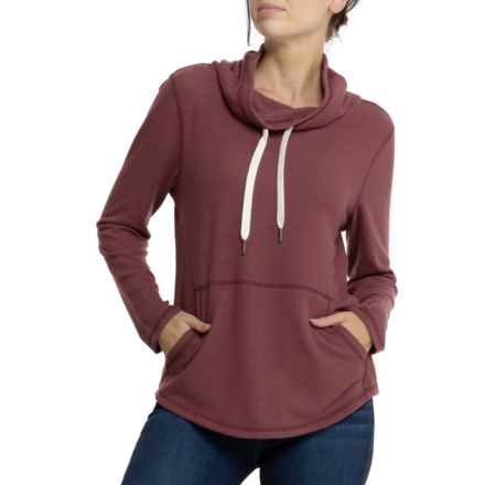 North River Super Comfy Brushed Knit Cowl Shirt - Long Sleeve in Ginger