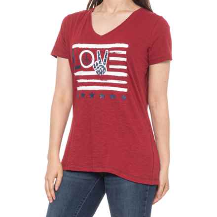 North River V-Neck Jersey T-Shirt - Short Sleeve in Red