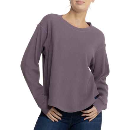 North River Waffle Crew Knit Shirt - Long Sleeve in M Plum