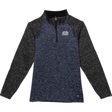 NORTHERN TREK Big Boys Mock Twist Shirt - Zip Neck, Long Sleeve in Navy