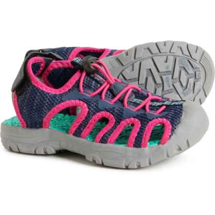 Northside Little Girls Torrance Closed Toe Sport Sandals in Navy/Fuchsia