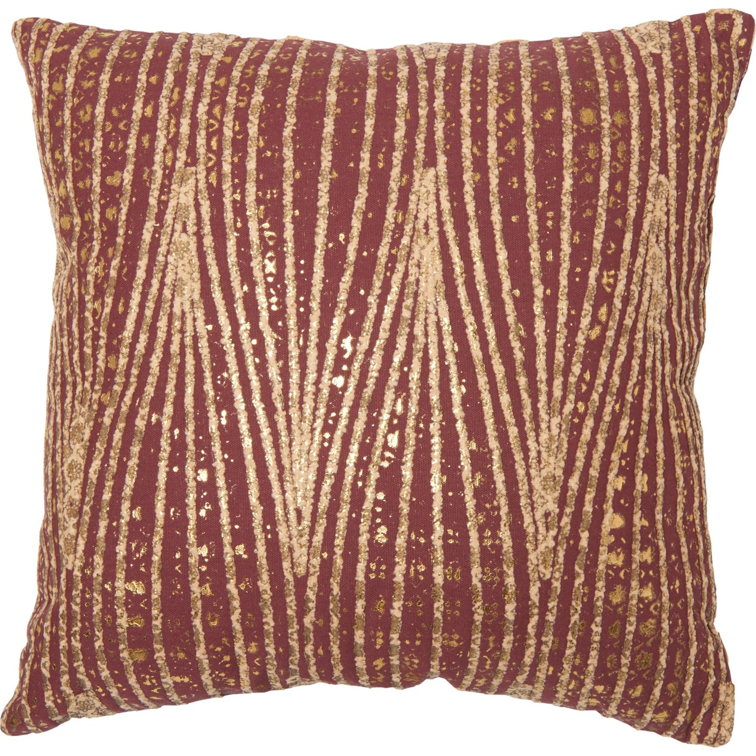 Nourison Metallic Printed and Embroidered Throw Pillow 18x18” Save 82