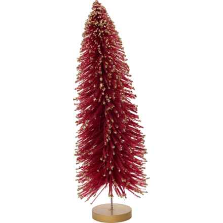 Novelty Trading Corp Bottle Brush Tree - 16.5” in Burgundy