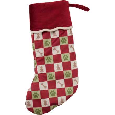 Novogratz Bingo Scallop Pet Christmas Stocking in Sage/Red - Closeouts