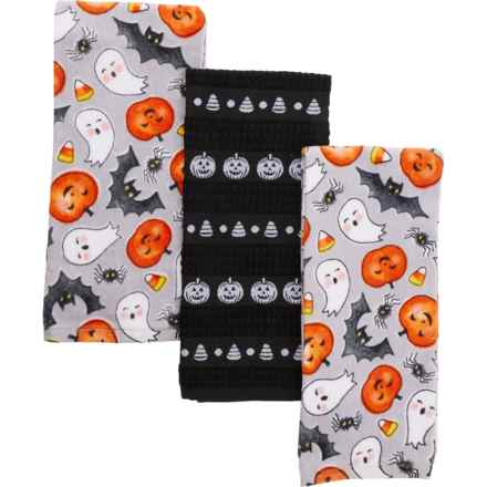 Novogratz Murphysboro Halloween Kitchen Towel Set - 3-Pack, 18x27” in Gray
