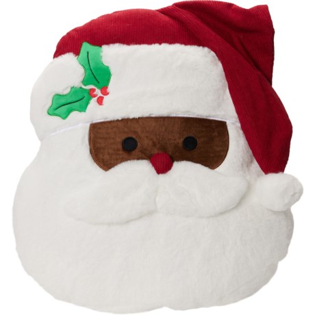 Novogratz Santa Head Shaped Recycled Throw Pillow - 18x18” in Brown/Red