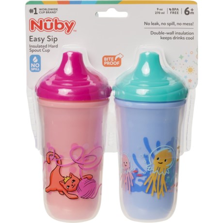 NUBY Easy Sip Insulated Hard Spout Cups - 2-Pack, 9 oz. in Purple/Pink