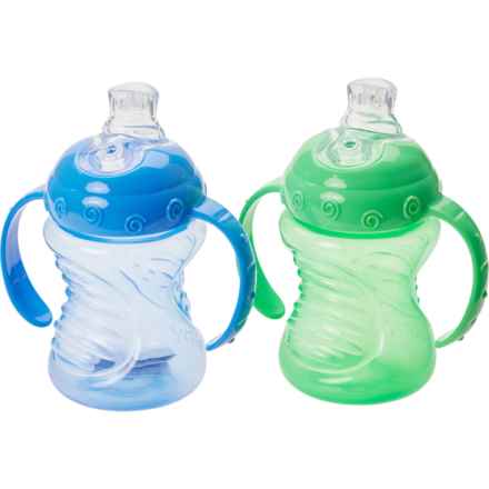 NUBY Grip N’ Sip Soft Spout Trainer Cup - 2-Pack, 8 oz. in Blue/Green