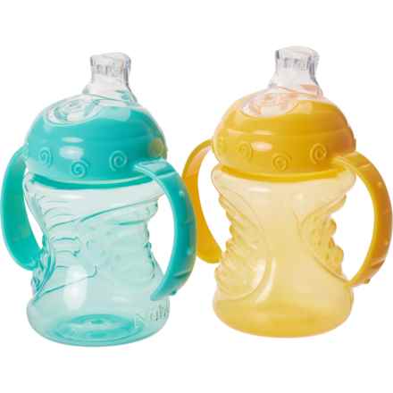 NUBY Grip N’ Sip Soft Spout Trainer Cup - 2-Pack, 8 oz. in Yellow/Aqua