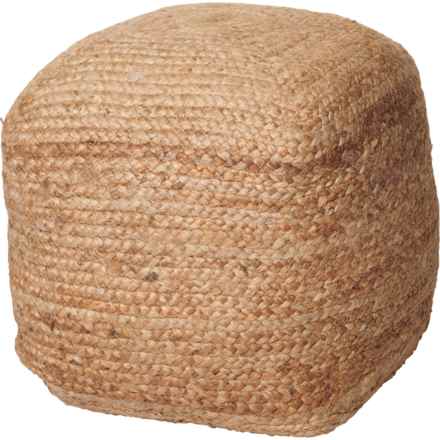 nuLOOM Made in India Jute Pouf Ottoman - 14x18x18” in Natural