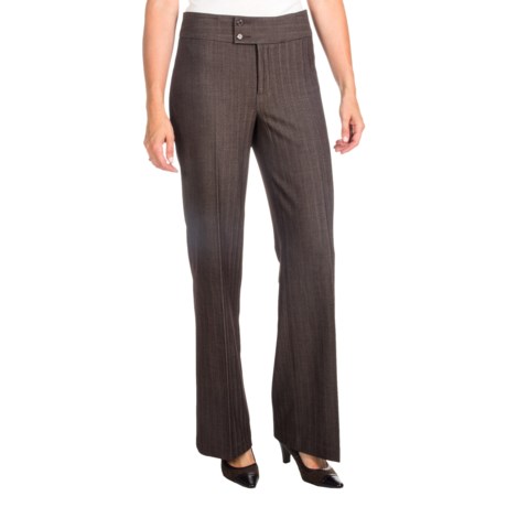 NYDJ Double Button Trouser Pants (For Women) in Brown