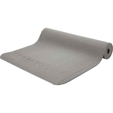 Oak & Reed Choose Happy Yoga Mat - 24x68”, 6 mm in Frost Gray