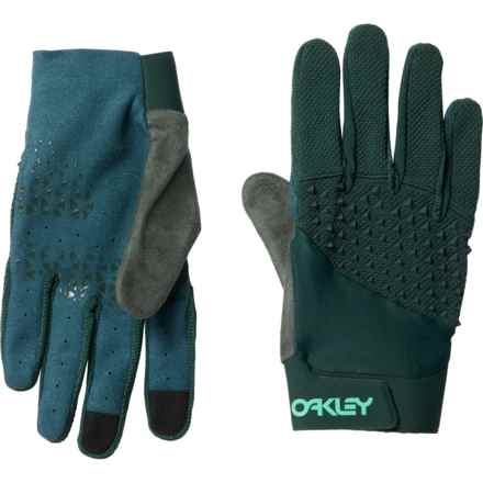Oakley Drop In Mountain Bike Gloves - Touchscreen Compatible in Hunter Green/Mint