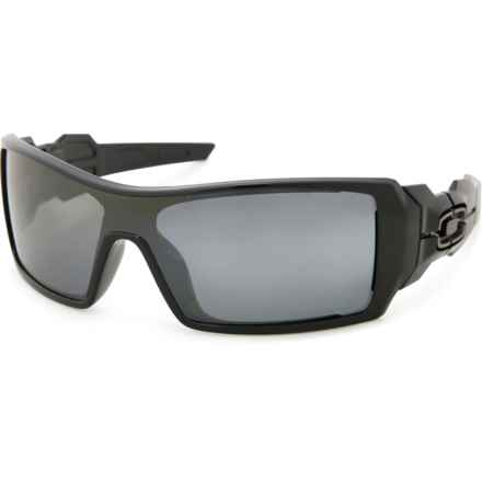 Oakley Oil Rig Shield Sunglasses - Polarized in Polished Black/Black Iridium Polarized
