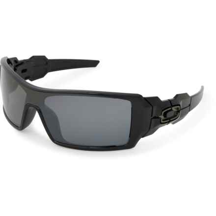 Oakley Oil Rig Shield Sunglasses - Polarized in Polished  Black/Black Iridium