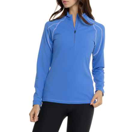 Oakley Ribbed Shirt - Zip Neck, Long Sleeve in Blue