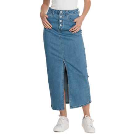 OAT NEW YORK Denim Maxi Skirt in Blue