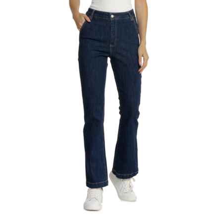 OAT NEW YORK Flare Denim Jeans - High Rise in New Rinse 2 Wash