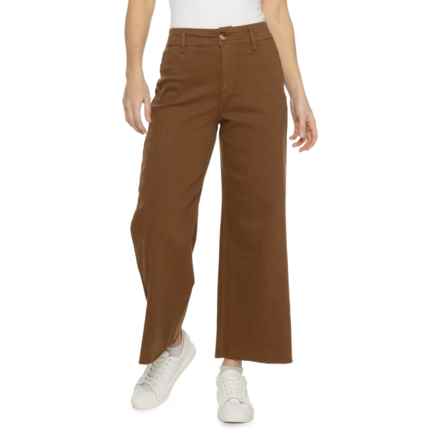 OAT NEW YORK Wide Leg Jeans - High Rise in Harvest Brown