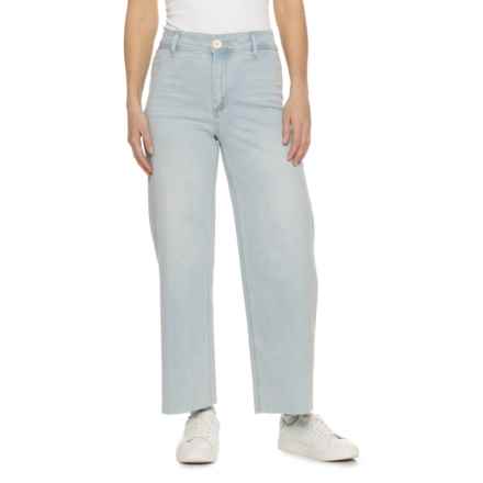 OAT NEW YORK Wide Leg Jeans - High Rise in Powder Light Wash