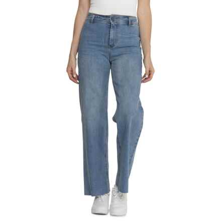 OAT NEW YORK Wide-Leg Unhemmed Denim Jeans - High Rise in Arkin Med