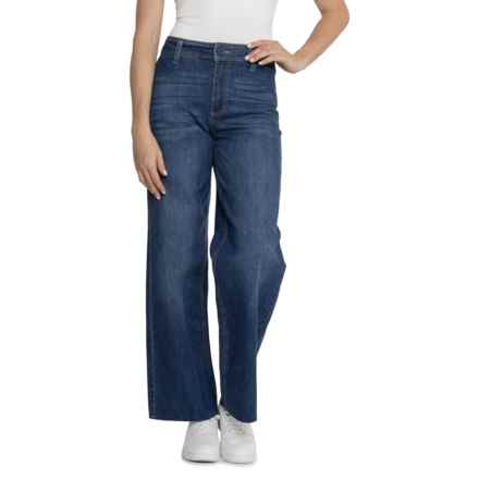 OAT NEW YORK Wide-Leg Unhemmed Denim Jeans - High Rise in Audre Dark