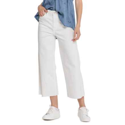 OAT NEW YORK Wide Straight Leg Denim Crop Jeans - High Rise in White