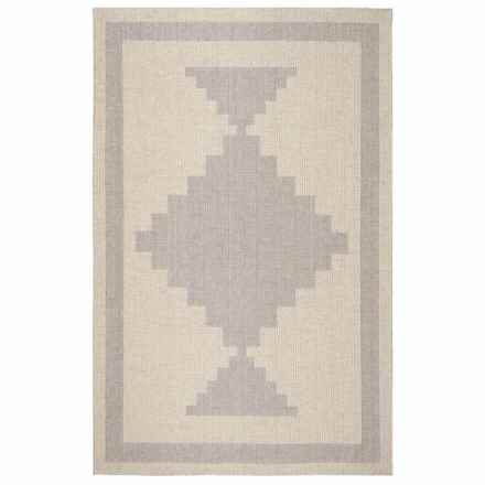 obeetee Flatweave Medallion Indoor-Outdoor Scatter Rug - 2’2”x7’6”, Grey in Grey