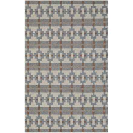 obeetee Geometric Wool Area Rug - 5x8’, Edda Multi in Edda Multi