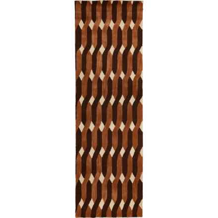 obeetee Hand-Tufted Retro Floor Runner - 2’6”x8’, Allure Rust in Allure Rust