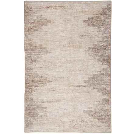 obeetee Machine Washable Diamond Bordered Floor Runner - 2’6”x7’6”, Natural in Natural