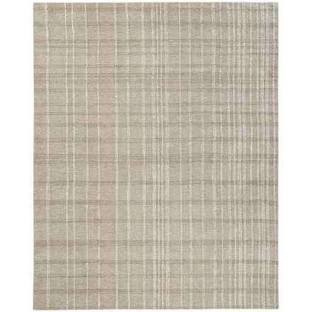 obeetee Modern Grid Hand-Tufted Wool Area Rug - 3x5’, Taupe in Taupe