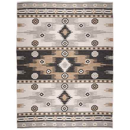 obeetee Navajo Print Indoor-Outdoor Area Rug - 5’3”x7’3” in Neutral