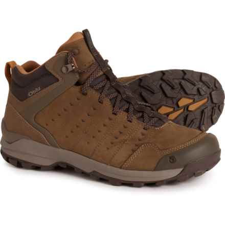 Oboz Footwear Sypes Mid Hiking Boots - Waterproof, Nubuck, Wide Width (For Men) in Cedar Brown