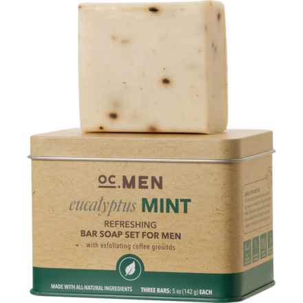 OC Men Exfoliating Bar Soap Tin - 3-Pack in Eucalyptus Mint